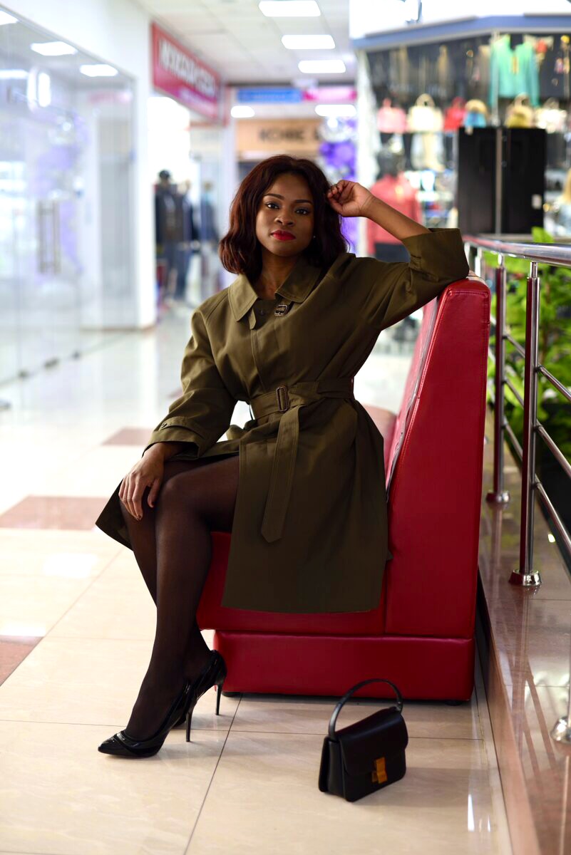 Styling green trench coat