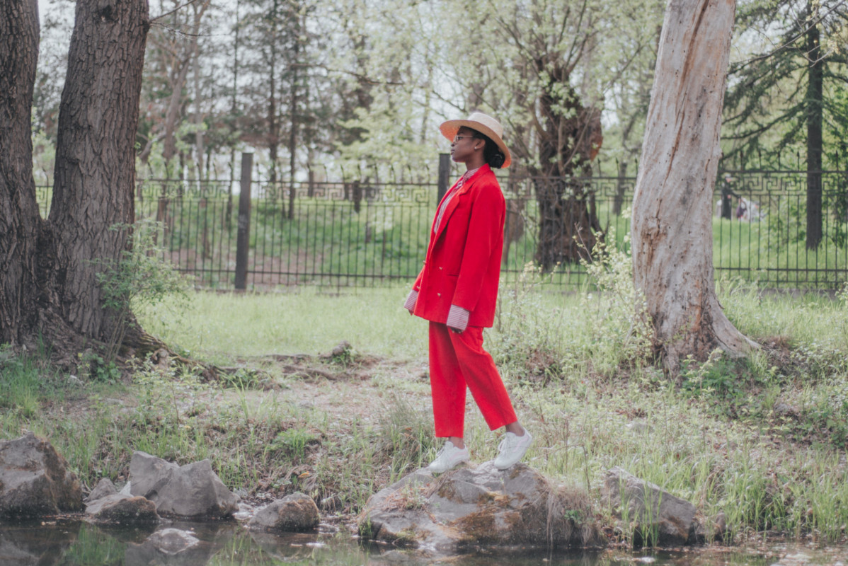styling red suit
